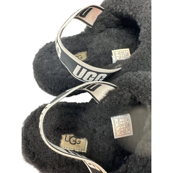 Ugg Womens Black Fluff Yeah Slide Slippers Size 8 - Picture 7 of 12